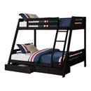 Parrot Uncle Solid Wood Twin / Full Bunk Bed with Reversible Angled Ladder and Underbed Drawers