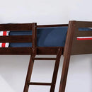 Parrot Uncle Solid Wood Twin / Full Bunk Bed with Reversible Angled Ladder and Underbed Drawers