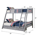 Parrot Uncle Solid Wood Twin / Full Bunk Bed with Reversible Angled Ladder and Underbed Drawers