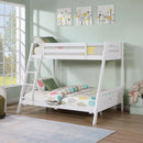 Parrot Uncle Solid Wood Twin / Full Bunk Bed with Reversible Angled Ladder and Underbed Drawers