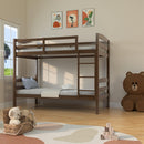 Parrot Uncle Transitional Solid Hardwood Twin over Twin Bunk Bed, Patented Insert & Lock Joint for Extra Safety for Kids