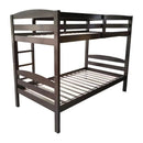 Parrot Uncle Transitional Solid Hardwood Twin over Twin Bunk Bed, Patented Insert & Lock Joint for Extra Safety for Kids