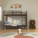Parrot Uncle Transitional Solid Hardwood Twin over Twin Bunk Bed, Patented Insert & Lock Joint for Extra Safety for Kids