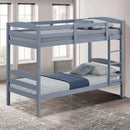 Parrot Uncle Transitional Solid Hardwood Twin over Twin Bunk Bed, Patented Insert & Lock Joint for Extra Safety for Kids