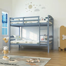 Parrot Uncle Transitional Solid Hardwood Twin over Twin Bunk Bed, Patented Insert & Lock Joint for Extra Safety for Kids