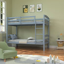 Parrot Uncle Transitional Solid Hardwood Twin over Twin Bunk Bed, Patented Insert & Lock Joint for Extra Safety for Kids