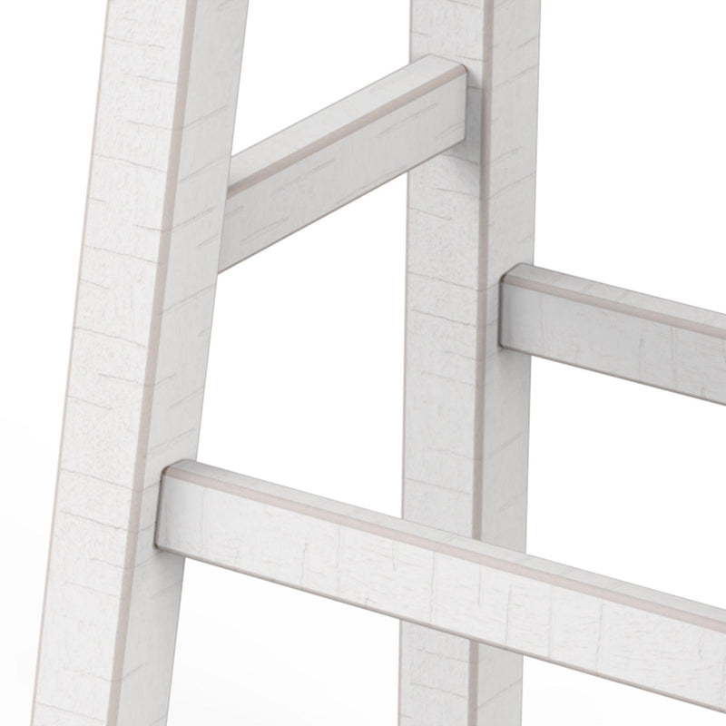 Parrot Uncle Set of 2 Farmhouse Solid Wood Bar Stools - Backless Saddle Seat Counter Height Chairs for Kitchen Island, Breakfast Nook & Home Office