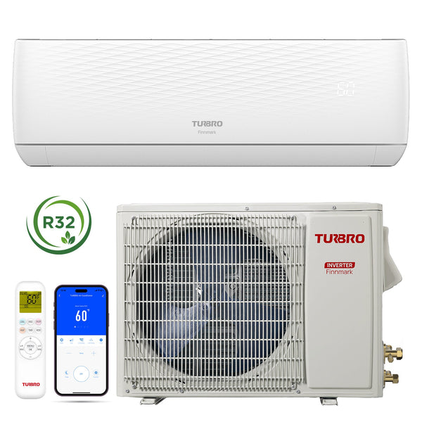 TURBRO Finnmark 24,000 BTU Mini Split Air Conditioner with Heat Pump and 16 Ft. Line Set, 230V, WiFi Ductless (707-SU-FM24K230)