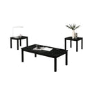 Parrot Uncle Findlay 3-Piece 47.5-Inch Rectangle Faux Marble Top Coffee Table Set with Solid Wood Legs