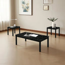 Parrot Uncle Findlay 3-Piece 47.5-Inch Rectangle Faux Marble Top Coffee Table Set with Solid Wood Legs