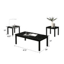 Parrot Uncle Findlay 3-Piece 47.5-Inch Rectangle Faux Marble Top Coffee Table Set with Solid Wood Legs