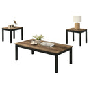 Parrot Uncle Findlay 3-Piece 47.5-Inch Rectangle Faux Marble Top Coffee Table Set with Solid Wood Legs