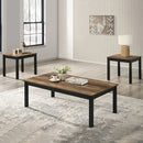 Parrot Uncle Findlay 3-Piece 47.5-Inch Rectangle Faux Marble Top Coffee Table Set with Solid Wood Legs