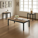 Parrot Uncle Findlay 3-Piece 47.5-Inch Rectangle Faux Marble Top Coffee Table Set with Solid Wood Legs