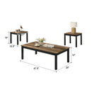 Parrot Uncle Findlay 3-Piece 47.5-Inch Rectangle Faux Marble Top Coffee Table Set with Solid Wood Legs