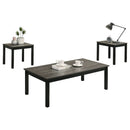 Parrot Uncle Findlay 3-Piece 47.5-Inch Rectangle Faux Marble Top Coffee Table Set with Solid Wood Legs