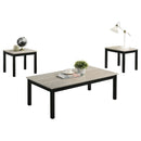 Parrot Uncle Findlay 3-Piece 47.5-Inch Rectangle Faux Marble Top Coffee Table Set with Solid Wood Legs