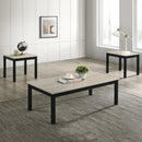 Parrot Uncle Findlay 3-Piece 47.5-Inch Rectangle Faux Marble Top Coffee Table Set with Solid Wood Legs