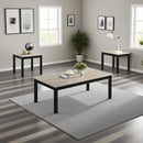 Parrot Uncle Findlay 3-Piece 47.5-Inch Rectangle Faux Marble Top Coffee Table Set with Solid Wood Legs