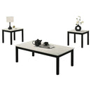 Parrot Uncle Findlay 3-Piece 47.5-Inch Rectangle Faux Marble Top Coffee Table Set with Solid Wood Legs