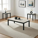 Parrot Uncle Findlay 3-Piece 47.5-Inch Rectangle Faux Marble Top Coffee Table Set with Solid Wood Legs