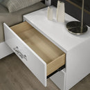 Parrot Uncle Stoholm Nightstand with 2-Drawer in Modern White & Chrome Handles (FM72000WH-N-PU)