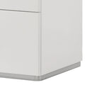 Parrot Uncle Stoholm Nightstand with 2-Drawer in Modern White & Chrome Handles (FM72000WH-N-PU)