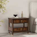 Parrot Uncle 30.5-Inch Westerham French Nightstand Power Outlet with LED Light in Dark Brown (FM74001CH-N-PU)
