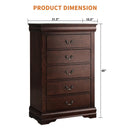Parrot Uncle Transitional 5-Drawer 31.5-Inch Wide Chest of Drawers with Bracket Feet