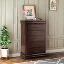 Parrot Uncle Transitional 5-Drawer 31.5-Inch Wide Chest of Drawers with Bracket Feet