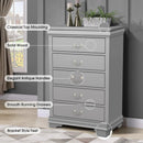 Parrot Uncle Transitional 5-Drawer 31.5-Inch Wide Chest of Drawers with Bracket Feet