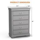 Parrot Uncle Transitional 5-Drawer 31.5-Inch Wide Chest of Drawers with Bracket Feet