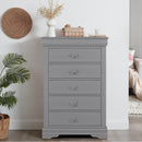 Parrot Uncle Transitional 5-Drawer 31.5-Inch Wide Chest of Drawers with Bracket Feet