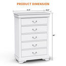 Parrot Uncle Transitional 5-Drawer 31.5-Inch Wide Chest of Drawers with Bracket Feet