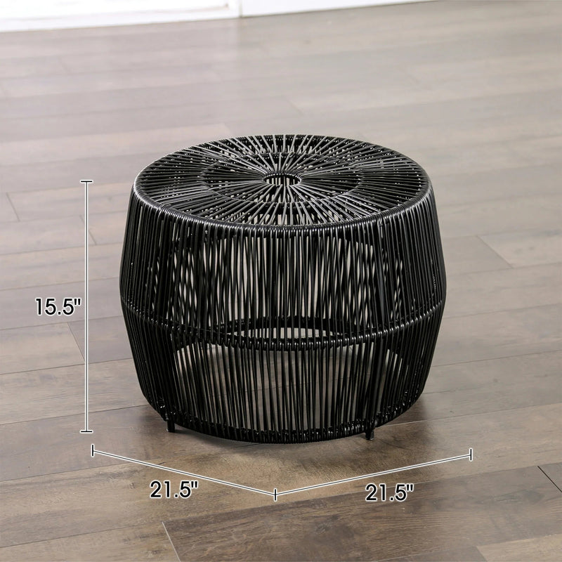 Parrot Uncle Sarabi 3-Piece Natural Wicker Outdoor Conversation Set (FM80003BK-T-3PC-PU)