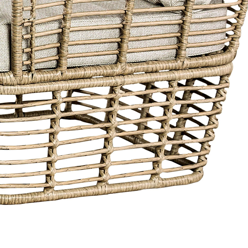 Parrot Uncle Johari Contemporary 3-Piece Outdoor Rattan Conversation Set (FM80016NT-3PC-PU)