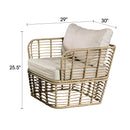 Parrot Uncle Johari Contemporary 3-Piece Outdoor Rattan Conversation Set (FM80016NT-3PC-PU)