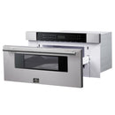 Forno 5-Piece Appliance Package - 30-Inch Gas Range, Under Cabinet Range Hood, Refrigerator, Dishwasher, and 30-Inch Microwave Drawer in Stainless Steel