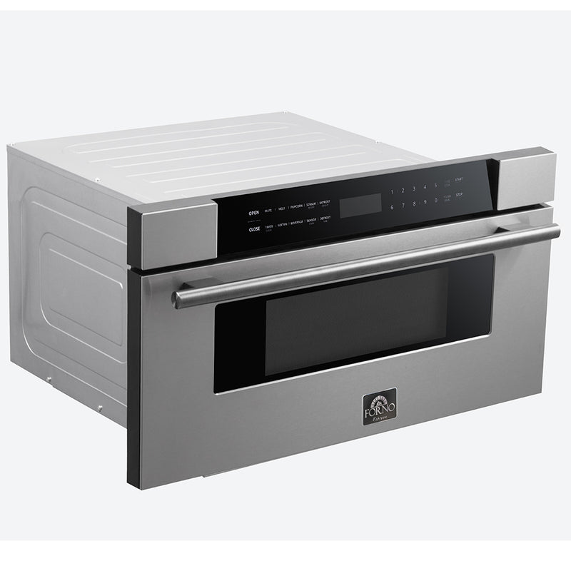 Forno Capoliveri Espresso 30-Inch 1.2 Cu.ft  Microwave Drawer in Black with Stainless Steel Handle (FMWDR3000-30BLK)