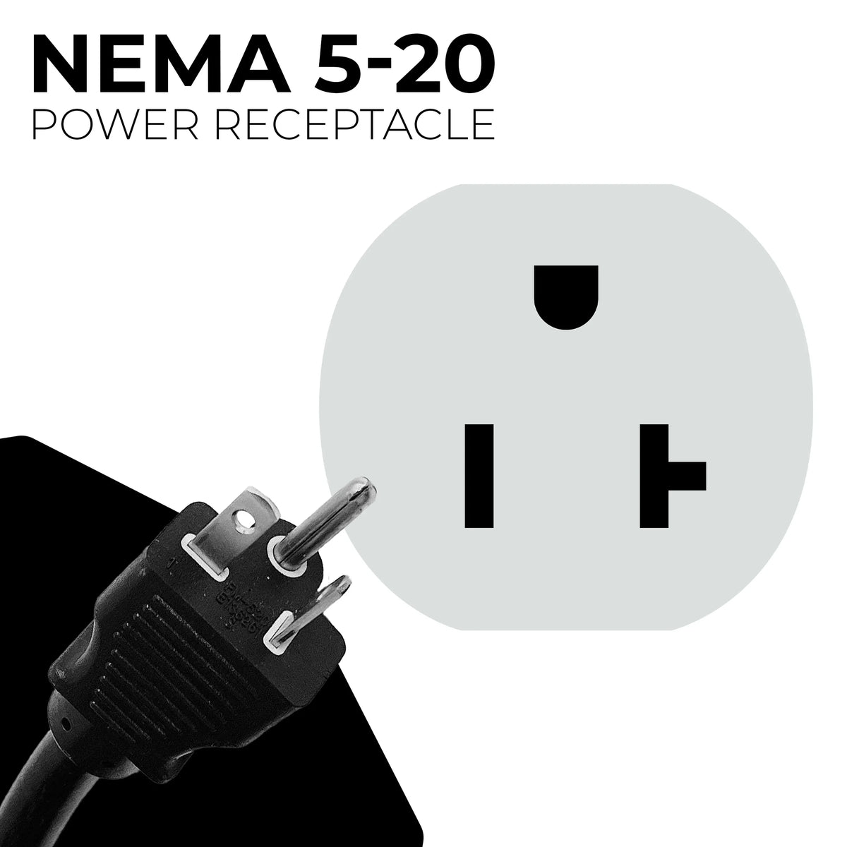 NEMA 5-20 power receptacle plug graphic