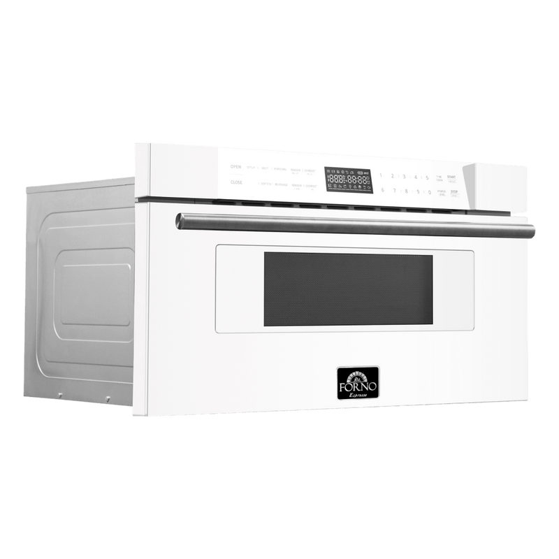 Forno Oliena Espresso 30-Inch 1.6 Cu.ft Microwave Oven in White with Stainless Steel Handle (FMWDR3093-30WHT)