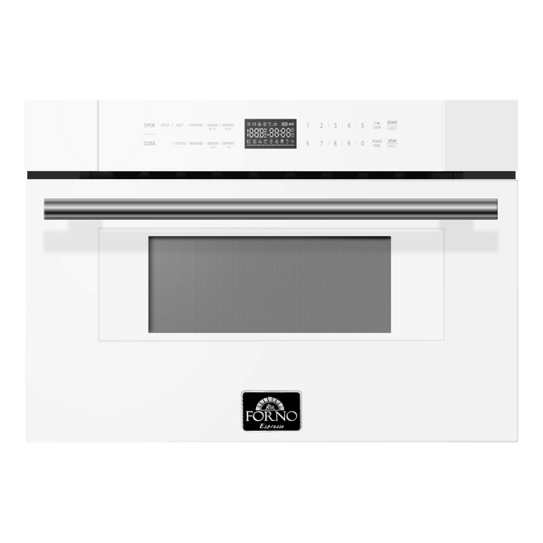 Forno Oliena Espresso 30-Inch 1.6 Cu.ft Compact Oven in White with Stainless Steel Handle (FMWDR3093-30WHT)