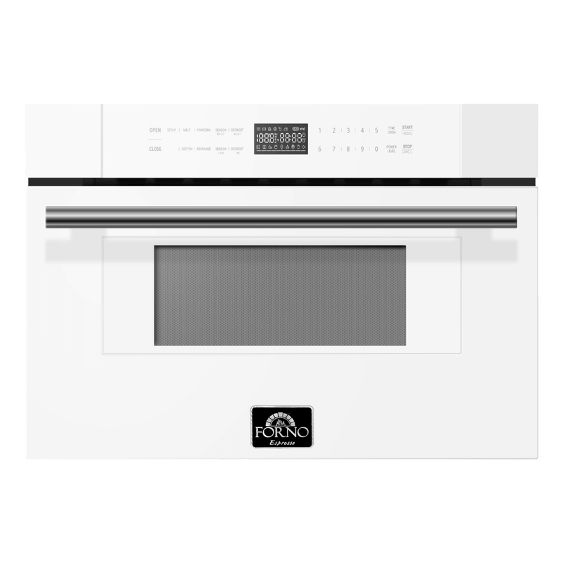 Forno Oliena Espresso 30-Inch 1.6 Cu.ft Microwave Oven in White with Stainless Steel Handle (FMWDR3093-30WHT)