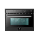 Forno 5-Piece Appliance Package - 30-Inch Inducton Range, Under Cabinet Range Hood, Refrigerator, Dishwasher, and  24-Inch Microwave Oven in Black with Stainless Steel Trim