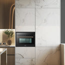 Forno Oliena Espresso 24-Inch 1.6 Cu.ft Microwave Oven in Black with Antique Brass Trim (FMWDR3093-24BLK)