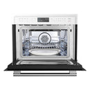 Forno Galiano 5-Piece Appliance Package - 48-Inch Dual Fuel Range, 48-Inch Hood, 36-Inch Refrigerator, 24-Inch Dishwasher, & 24-Inch Microwave Oven in White with Antique Brass Trim