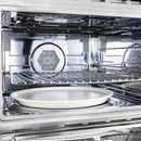 Forno Antico 5-Piece Appliance Package - 48-Inch Dual Fuel Range, 48-Inch Hood, 36-Inch Refrigerator, 24-Inch Dishwasher, & 24-Inch Microwave Oven in White with Antique Brass Trim