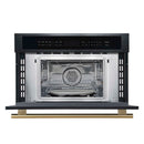 Forno 5-Piece Appliance Package - 30-Inch Electric Range, Under Cabinet Range Hood, Refrigerator, Dishwasher, and  30-Inch Microwave Oven in Black with Antique Brass Trim