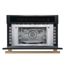 Forno 2-Piece Appliance Package - 30-Inch Asti French Door Double Electric Wall Oven & 30-Inch Microwave Oven in Black with Antique Brass Handle