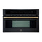 Forno Oliena Espresso 30-Inch 1.6 Cu.ft Microwave Oven in Black with Antique Brass Trim (FMWDR3093-30BLK)